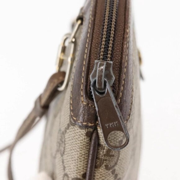 GUCCI GG Supreme Web Sherry Line Bag PVC Beige Gold Red 904 02 047 Auth BA6221 - Picture 10 of 16